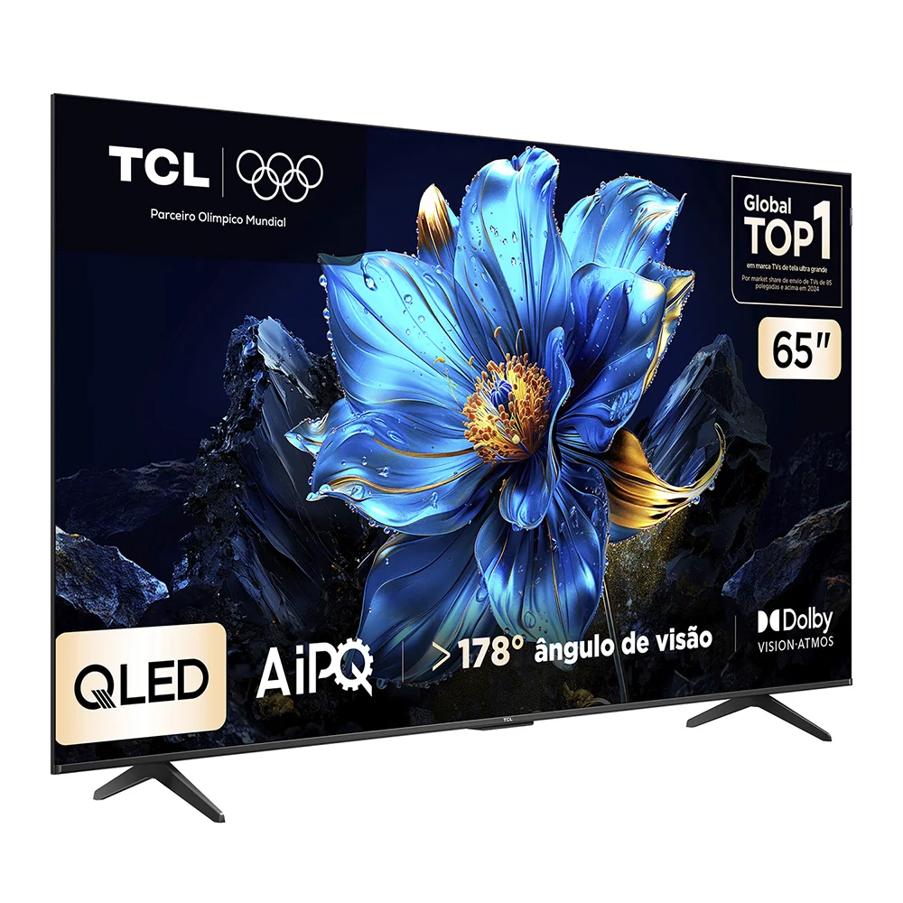 Smart TV TCL 65 Polegadas QLED 4K P7K WiFi Bluetooth Google TV HDR10+ Dolby Atmos Dolby Vision 65P7K Smart TV TCL 65 Polegadas QLED 4K P7K WiFi Bluetooth Google TV HDR10+ Dolby Atmos Dolby Vision 65P7K
