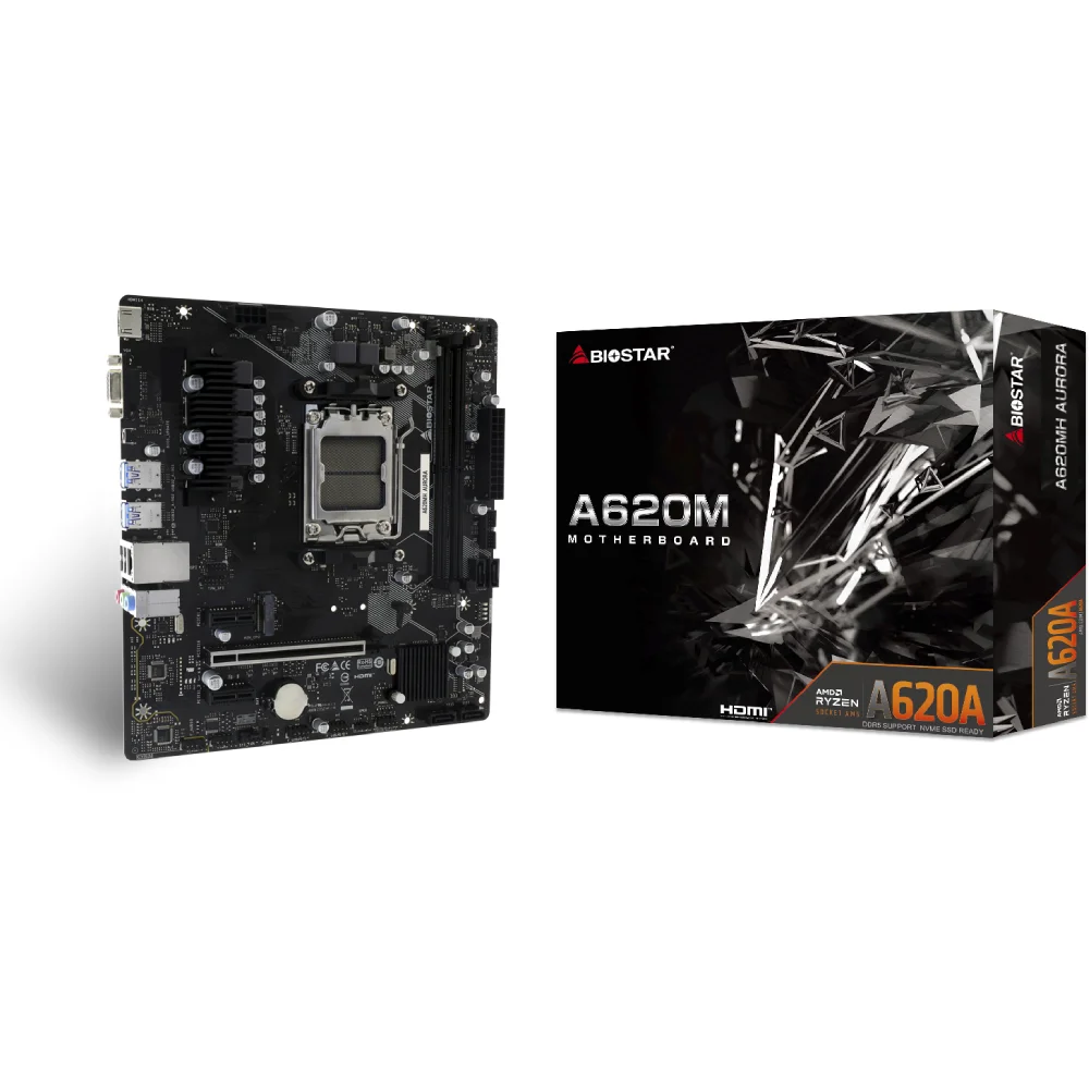 Placa Mãe Biostar A620a Ddr5 Am5 Matx M.2 Vga HDMI A620mh Aurora Ver 6.0 Placa Mãe Biostar A620a Ddr5 Am5 Matx M.2 Vga HDMI A620mh Aurora Ver 6.0