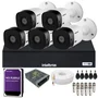 Kit Cftv 5 Câmeras Alta Qualidade Intelbras Full Hd 1220b Dvr Intelbras 08 Canais 1108-c C/hd Purple Instalado.