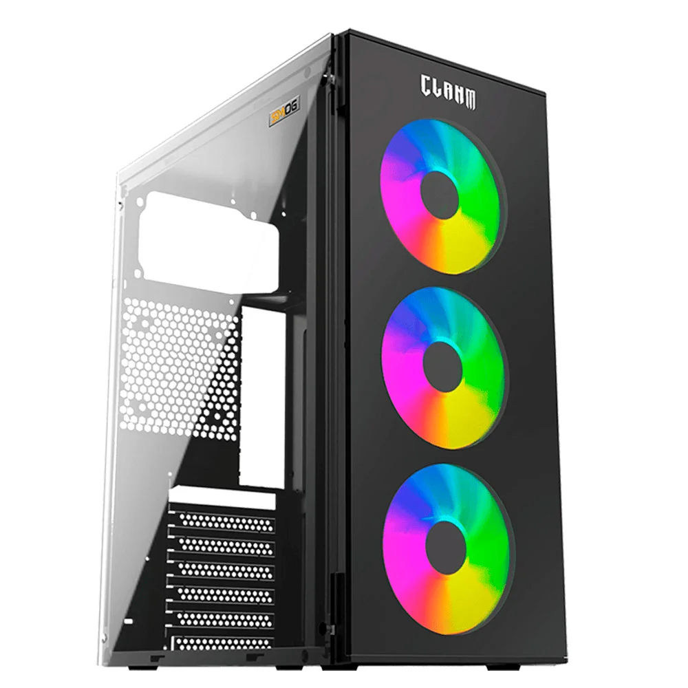 Gabinete Gamer Smog Preto 4 Fan Atx Micro Atx Mini-itx Clanm