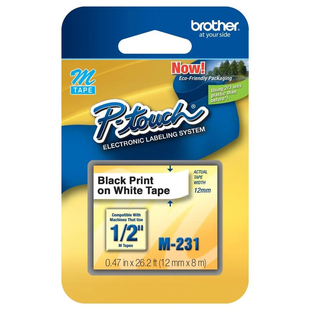 Kit 4 Fitas Rotulador Brother Branca 12mm M231 12mm Kit 4 Fitas Rotulador Brother Branca 12mm M231 12mm