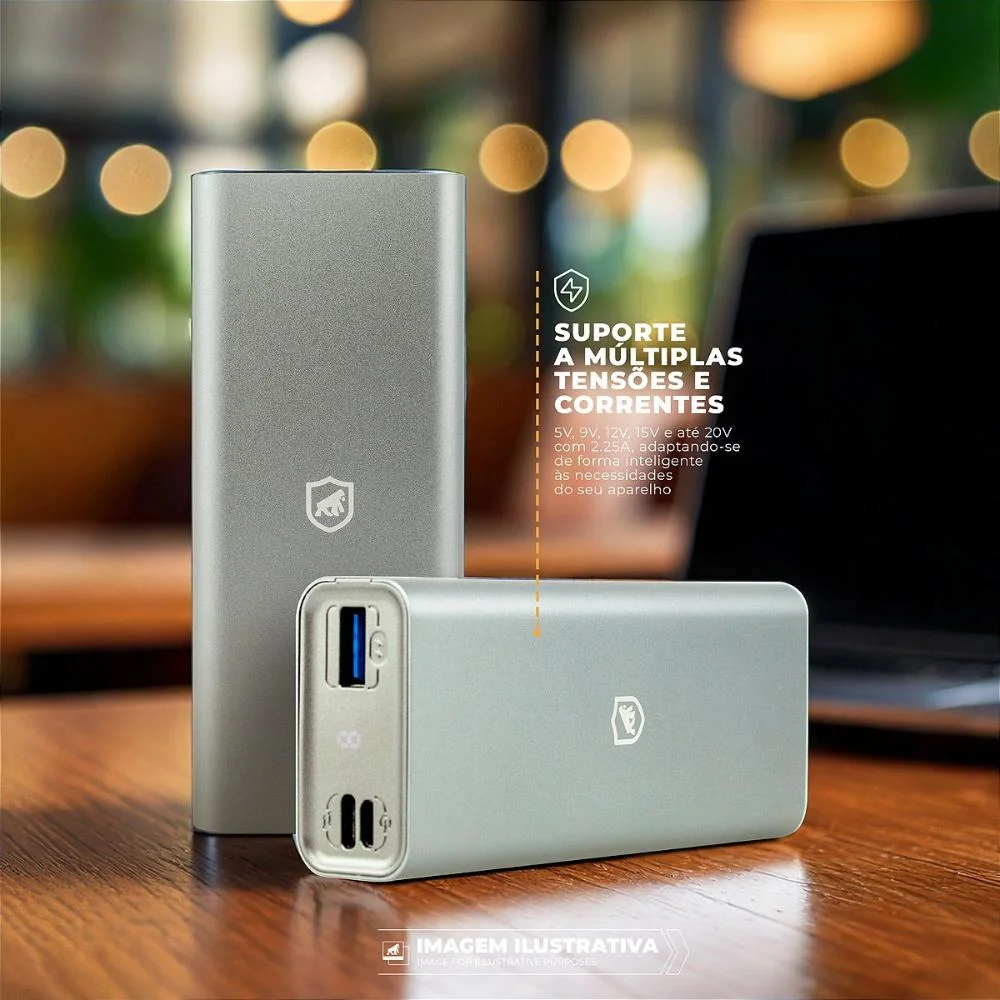 Carregador Portátil Para Notebook 45w - Discovery - Titanium Cinza - Gshield - view 4