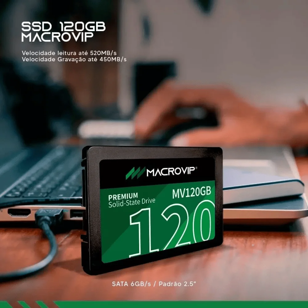 SSD Macrovip 2.5" Sata 120GB Leitura Até 520mb/s Mv120GB SSD Macrovip 2.5" Sata 120GB Leitura Até 520mb/s Mv120GB