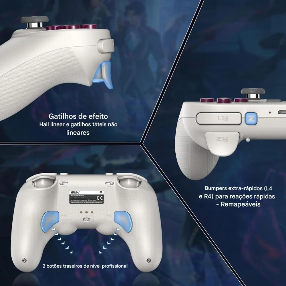 Controle 8bitdo Pro 3 Switch PC Android Abxy Magnético