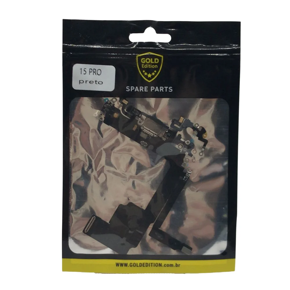 Placa De Carga Gold Compativel Com Iphone 15 Pro