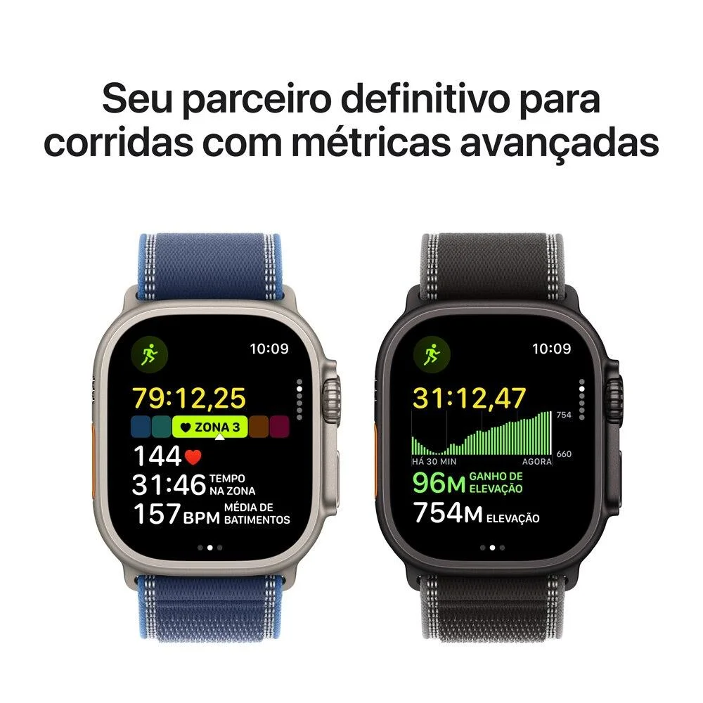 Apple Watch Ultra 3 Gps + Cellular - Caixa Natural De Titânio – 49 Mm - Pulseira Loop Alpina Azul-clara – P