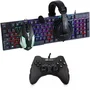 Kit Gamer Teclado LED Mouse LED 6 Botões Headset Com Microfone Controle PC