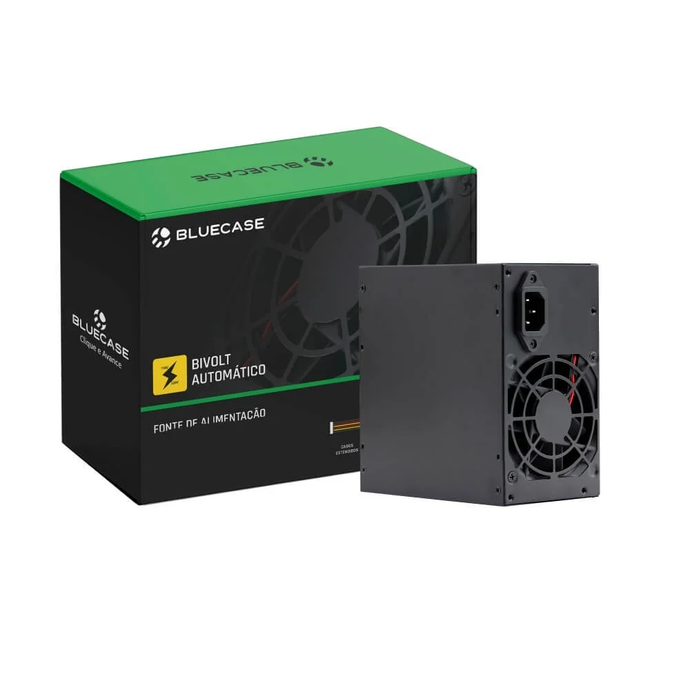 Fonte Bluecase Atx 350w Bivolt Automática Com Cabo Preta Blu350-atps3 Fonte Bluecase Atx 350w Bivolt Automática Com Cabo Preta Blu350-atps3