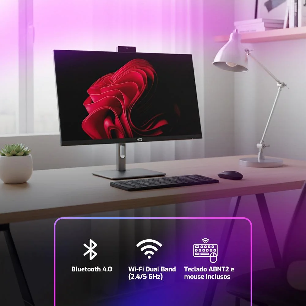 "Computador All In One 24"", Intel Core i5 12400 12ª Geração, 8GB Ddr4, SSD 256gb, Webcam, Wifi, Bluetooth, Hq Silver Aihqp-001" em Campinas - foto 2