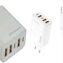 Kit Carregador Turbo 176w Com 5 Portas 2 Usb-c + 3 Usb-a + Cabo Tpo Usb-c Para Tipo-c De Alta Velocidade