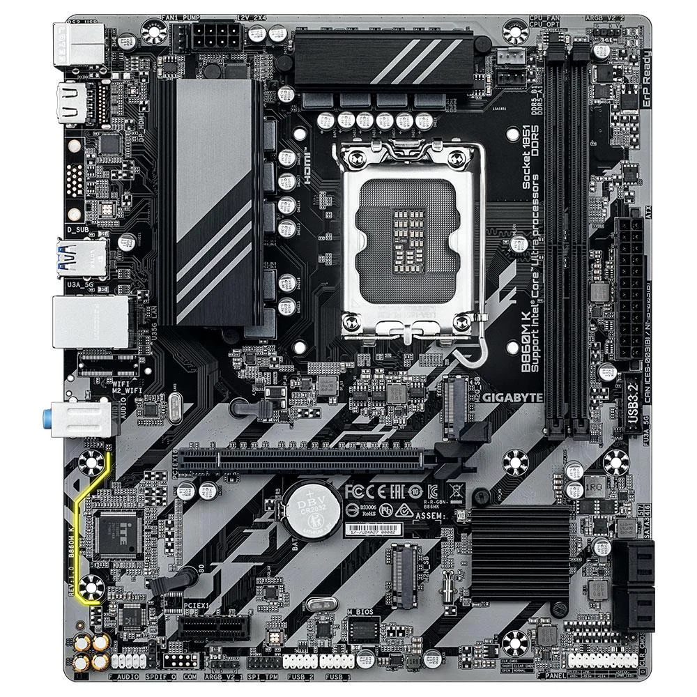 Placa Mae Gigabyte B860m K 1.0 Ddr5 LGA 1851 Ultra Processors