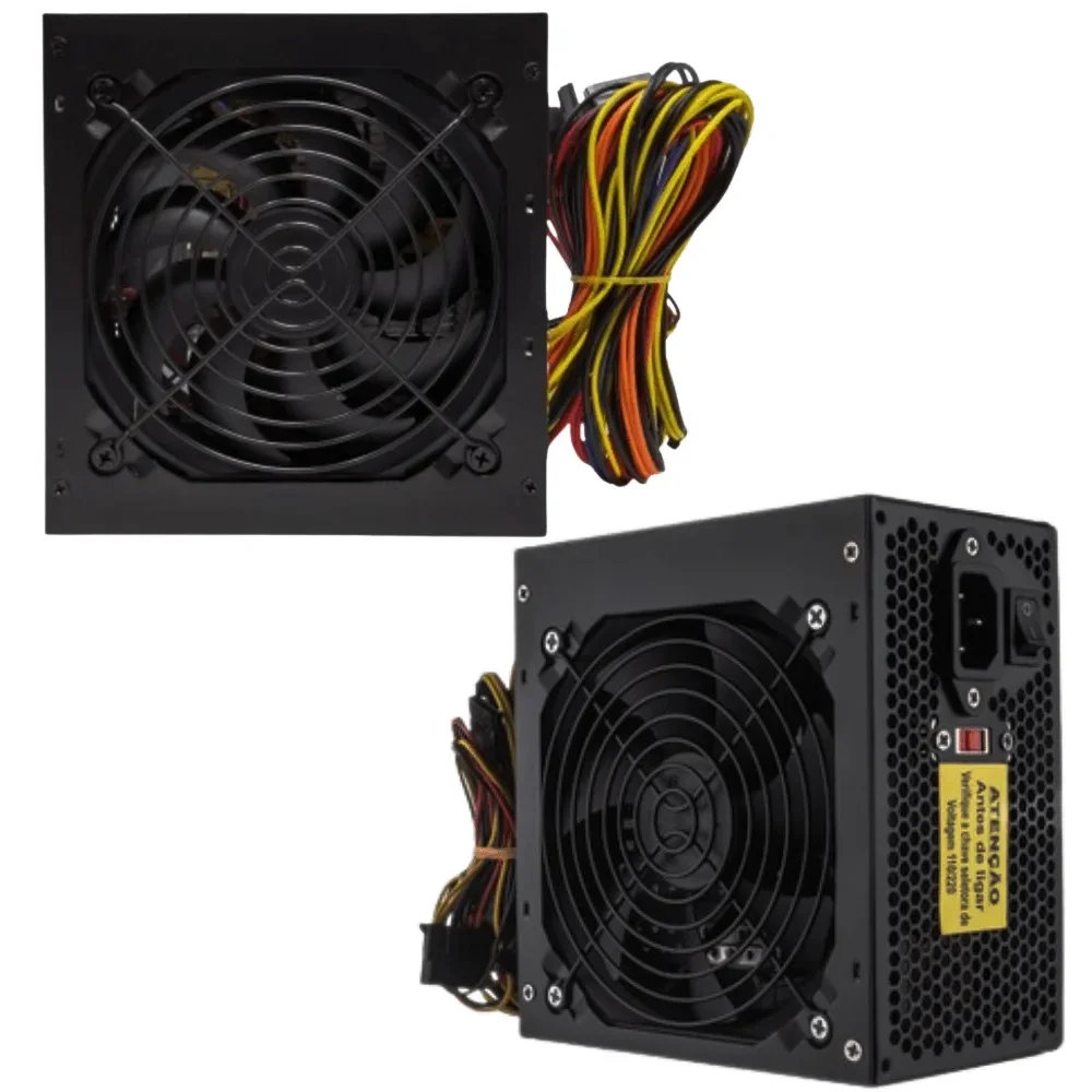 Fonte Atx 500w Para PC Bivolt Manual Foneng Hdw-0004 S/ Cabo