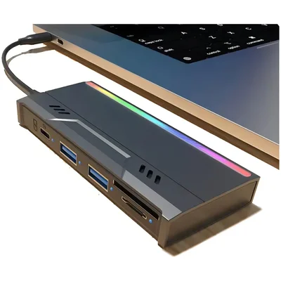 Case 3 em 1 Ssd NVMe/NGFF + Hub USB 2.0 + Leitor Cartão TF/SD Knup HD839
