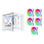 Gabinete Gamer Aquário Life Pro Bg-066 C/ 5 Cooler Fans Branco