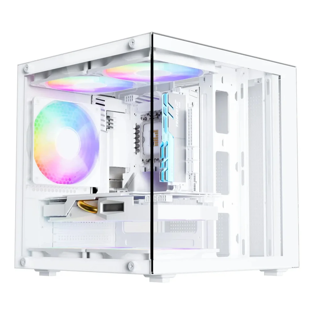 Gabinete Gamer Aquário Life Pro Bg-066 C/ 5 Cooler Fans Branco Gabinete Gamer Aquário Life Pro Bg-066 C/ 5 Cooler Fans Branco