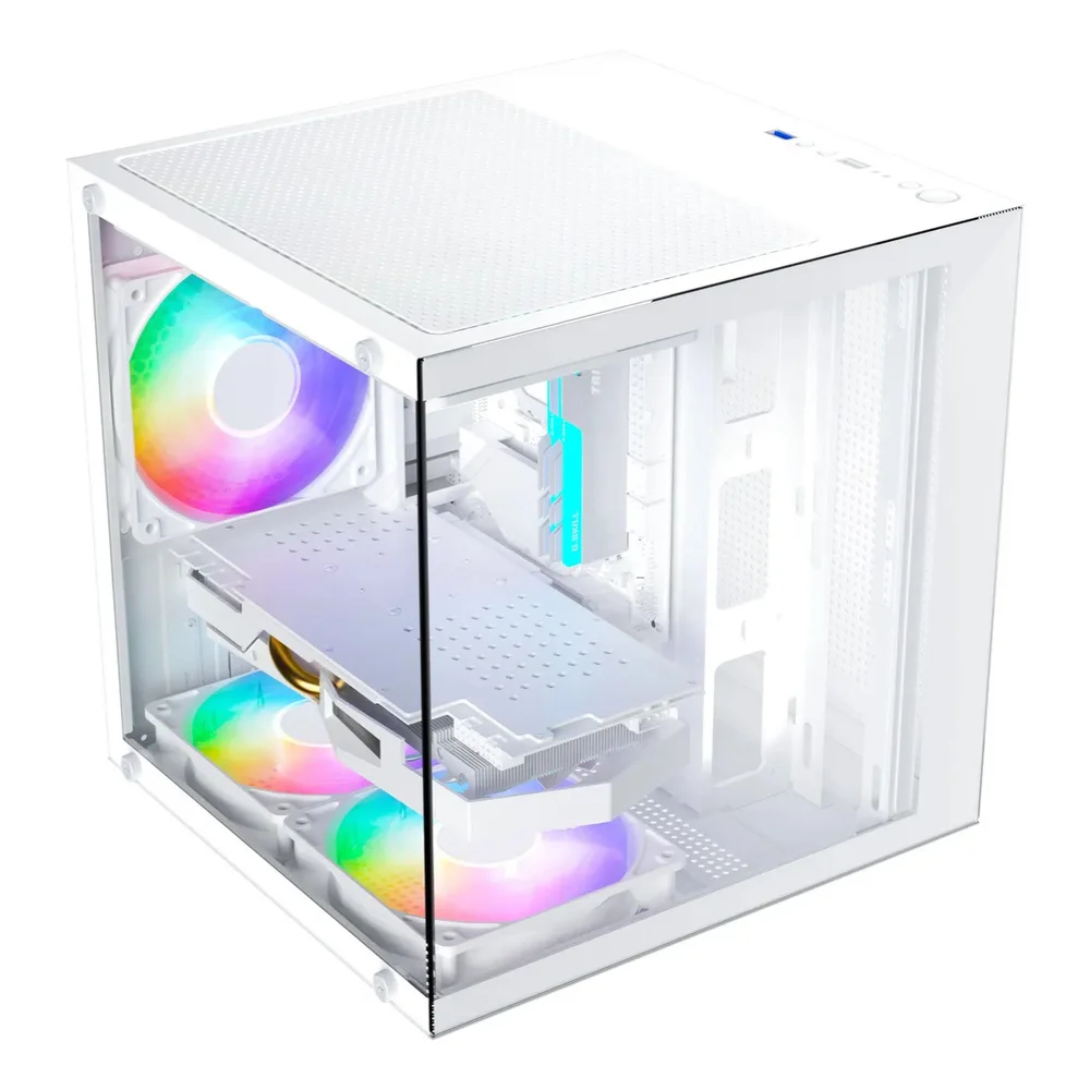 Gabinete Gamer Aquário Life Pro Bg-066 C/ 5 Cooler Fans Branco Gabinete Gamer Aquário Life Pro Bg-066 C/ 5 Cooler Fans Branco