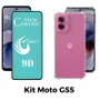 Kit Capa Transparente + Película De Cerâmica Para Motorola Moto G55