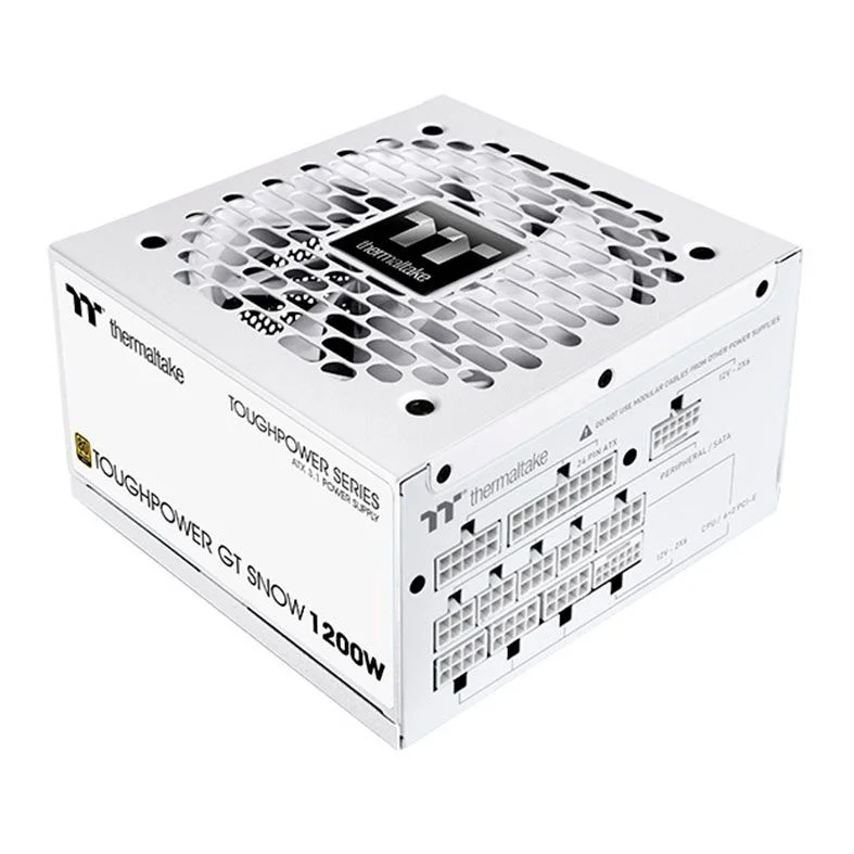 Fonte 1200w Thermaltake Toughpower Gt Snow Atx 3.1 PCie 5.1 80 Plus Gold Full Modular Branca Ps-tpt-1200fnfagb-w