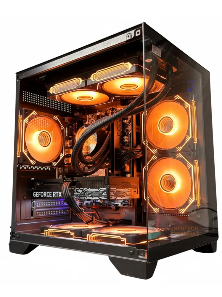 PC Gamer Aquario Preto Intel Core i5 12400 | RTX 5060 8GB | 16gb Ram | SSD Nvme 1TB | Water Cooler 240mm | Win11 Pro