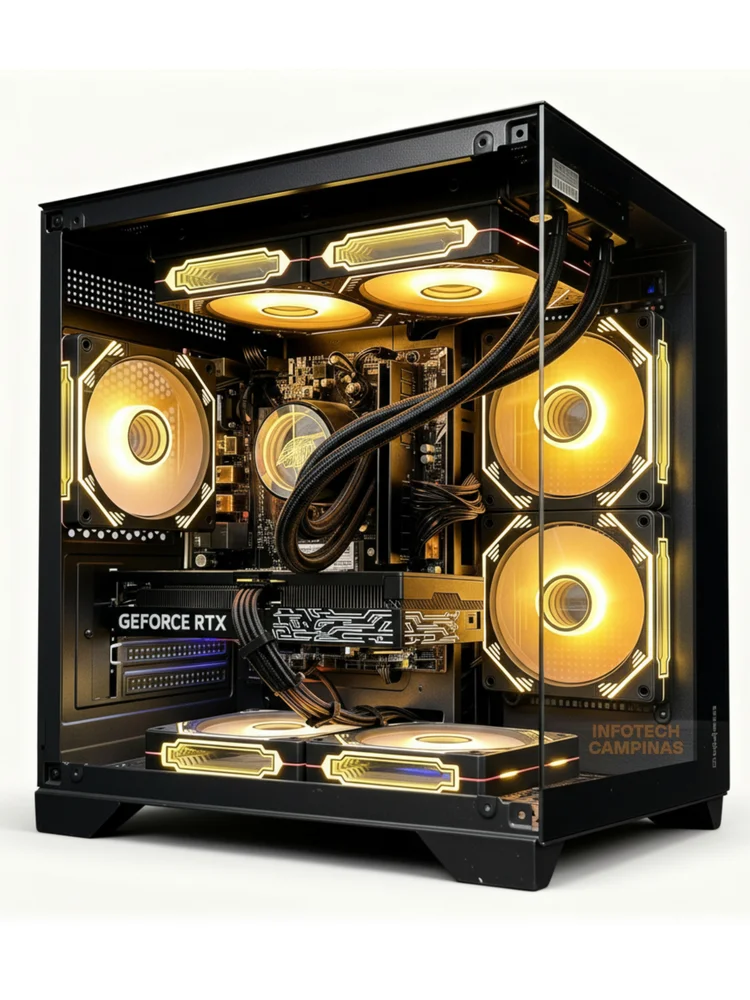 PC Gamer Aquario Preto Intel Core i5 12400 | RTX 5060 8GB | 16gb Ram | SSD Nvme 1TB | Water Cooler 240mm | Win11 Pro - view 3