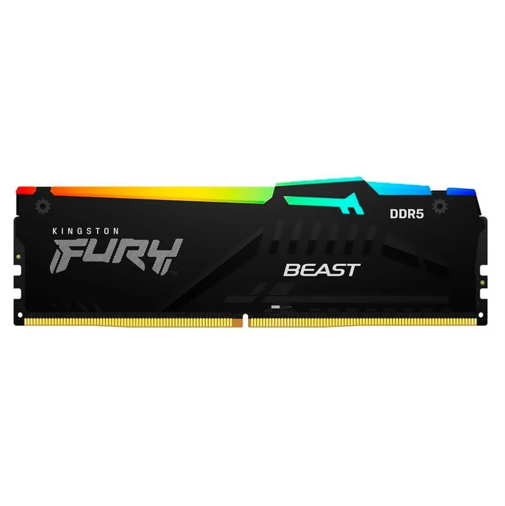 Memória Kingston Fury Beast Black RGB 32gb Ddr5 6000mt/s Cl30 Memória Kingston Fury Beast Black RGB 32gb Ddr5 6000mt/s Cl30