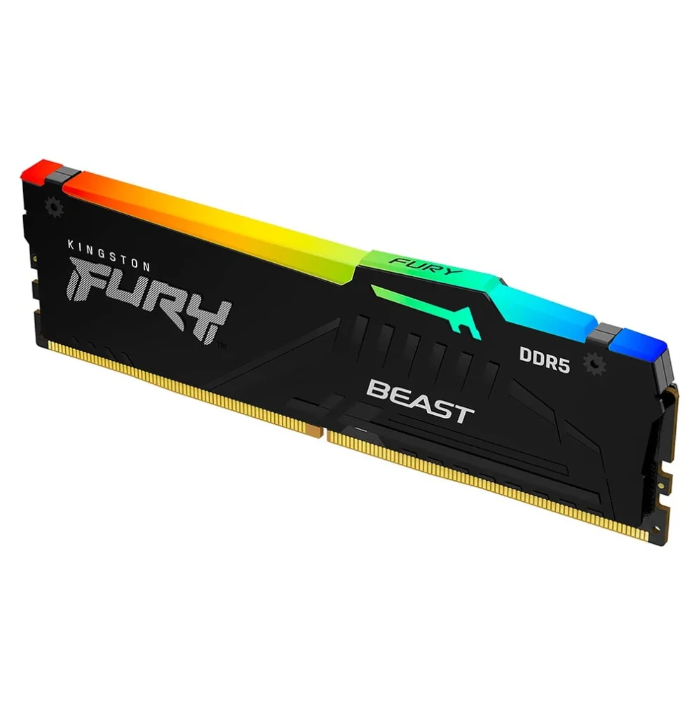 Memória Kingston Fury Beast Black RGB 32gb Ddr5 6000mt/s Cl30 Memória Kingston Fury Beast Black RGB 32gb Ddr5 6000mt/s Cl30